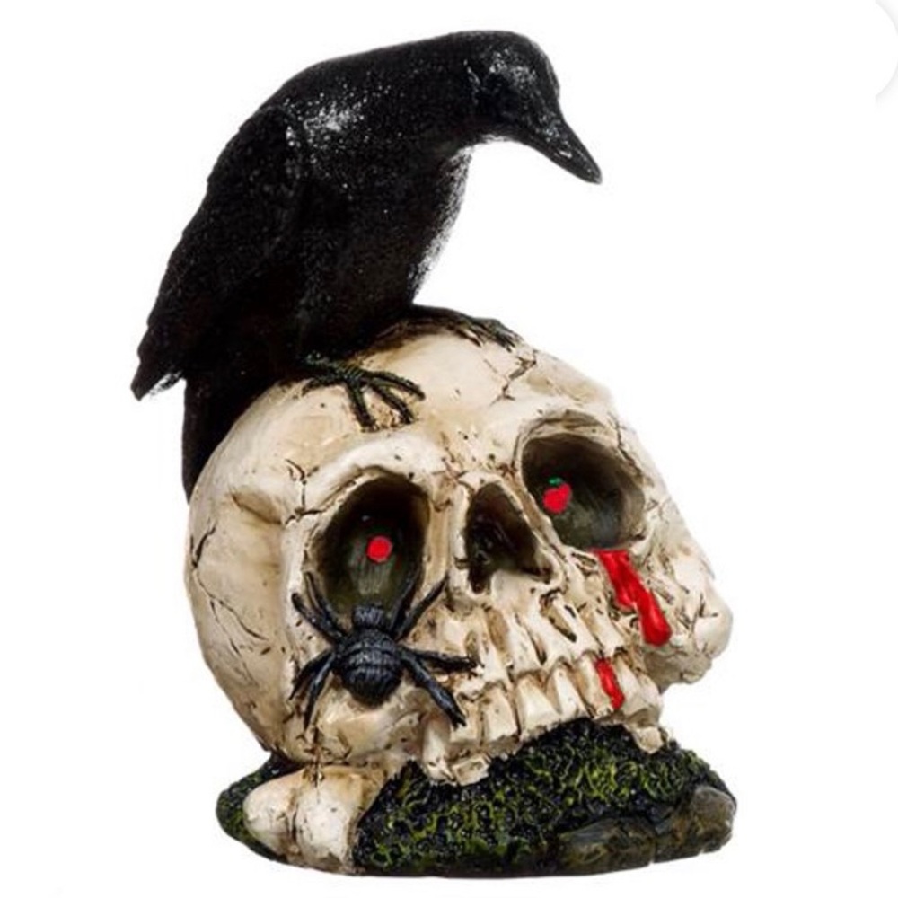 Light Up Skull with Raven by Ganz